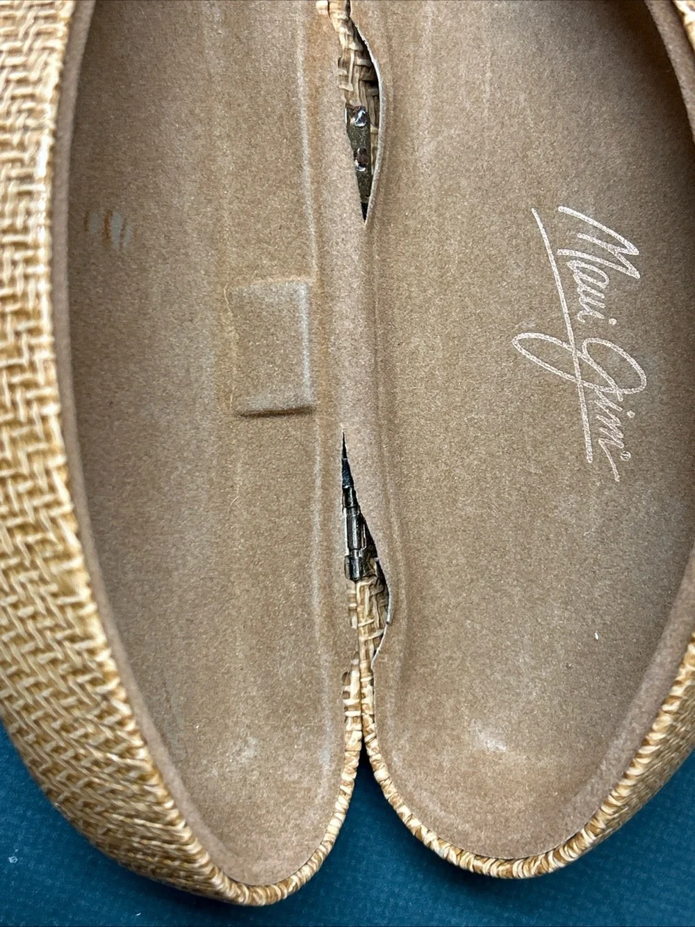 Maui Jim Sunglass Hard Case Large Clam Shell Straw Basket Weave Case Vintage